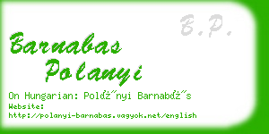 barnabas polanyi business card